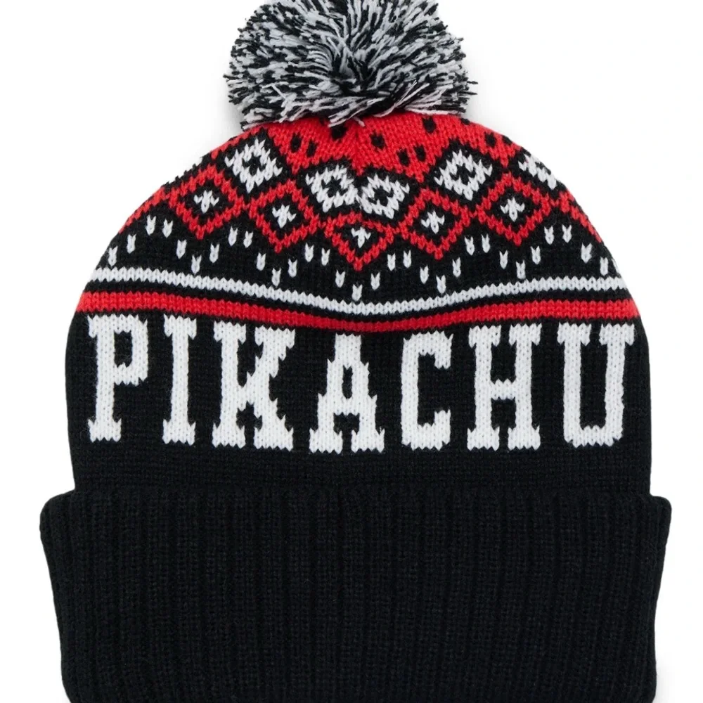 Pikachu Women’s Winter Beanie - Black and Red - Picture 2 of 4